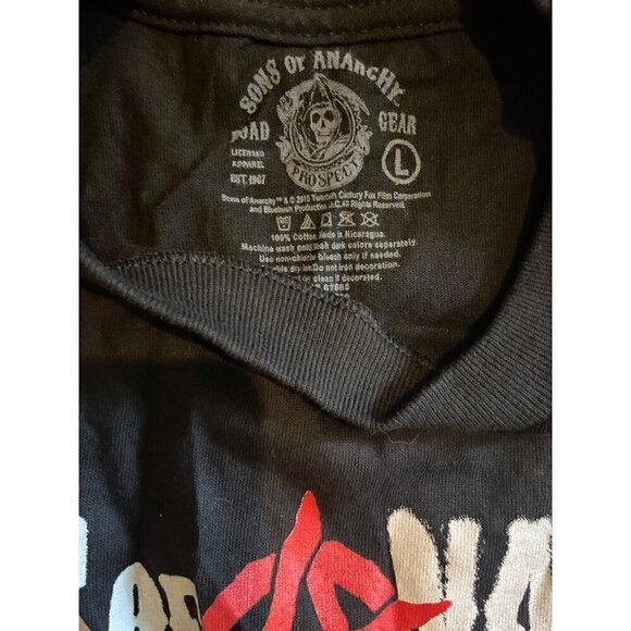 Sons Of Anarchy Mens Black Biker Angel Of Death Skull Reaper T-Shirt Large - Picture 3 of 5